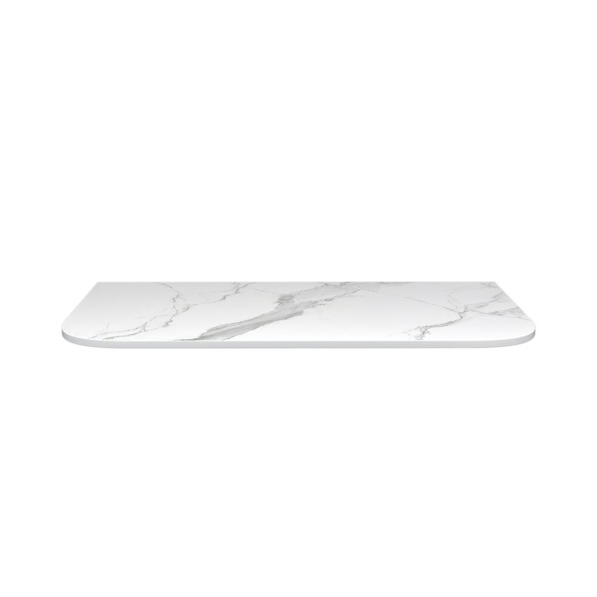 910x503x15mm White Marble Look Sintered Stone Top Matte Finish Rounded Corner Benchtop