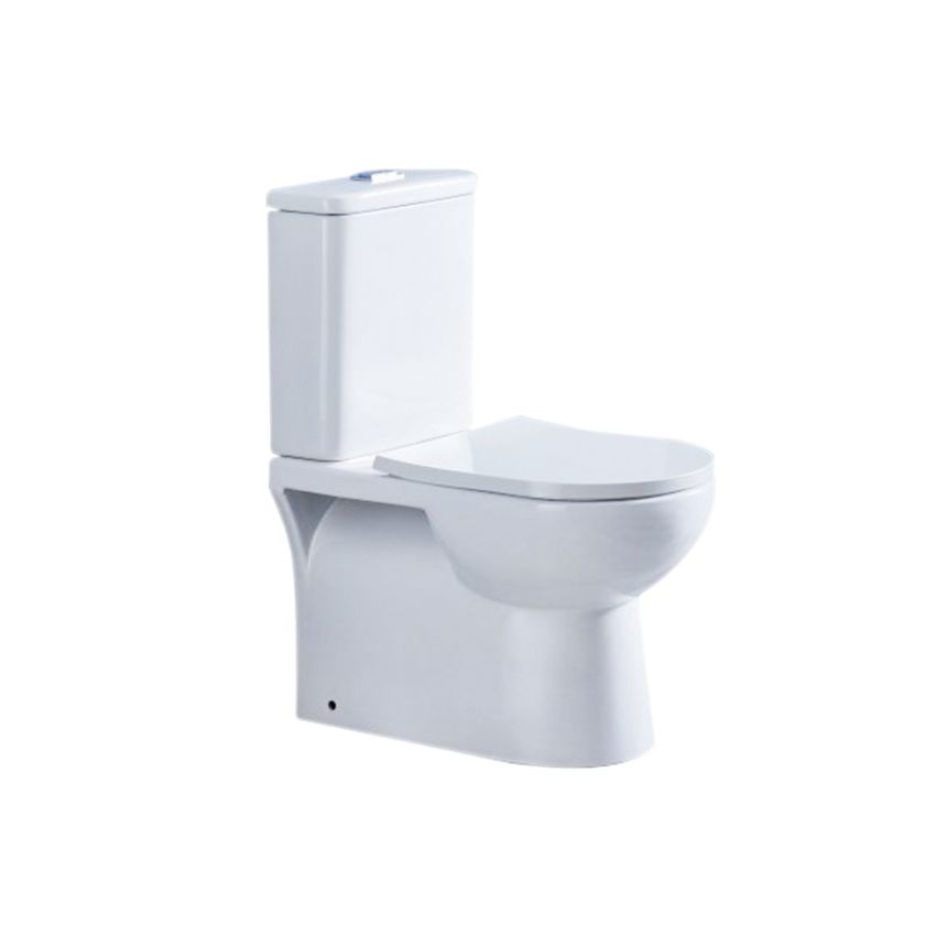 Moi Gloss White Back To Wall Toilet Suite with Slim PP Seat Cover & Bottom Inlet Cistern Rimless Flushing Two Piece Toilet