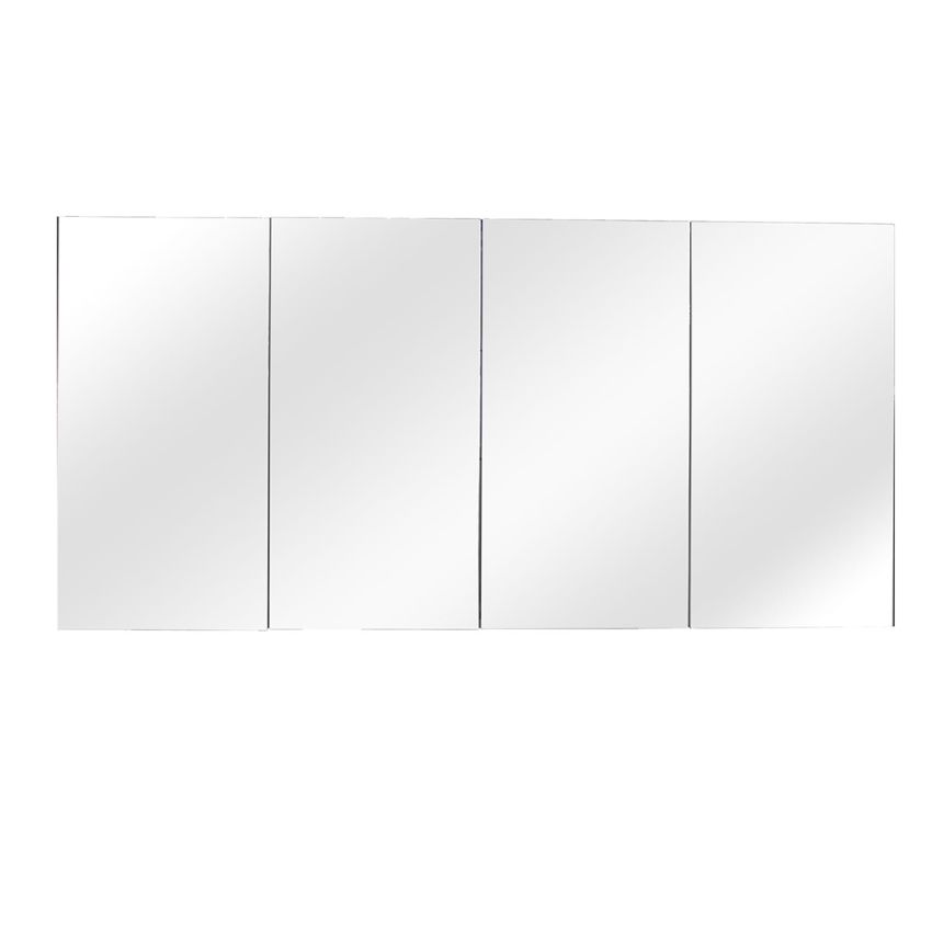 1500mm Wall Hung MDF Pencil Edge Gloss White Mirror Door Storage Shaving Cabinet