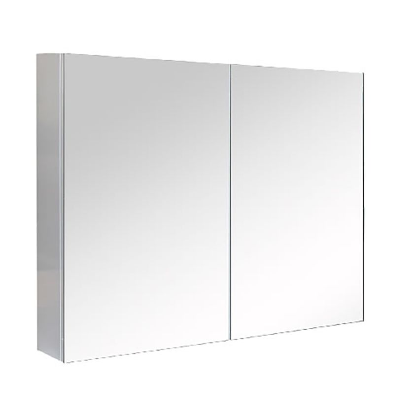 900mm Wall Hung MDF Pencil Edge Gloss White Mirror Door Storage Shaving Cabinet