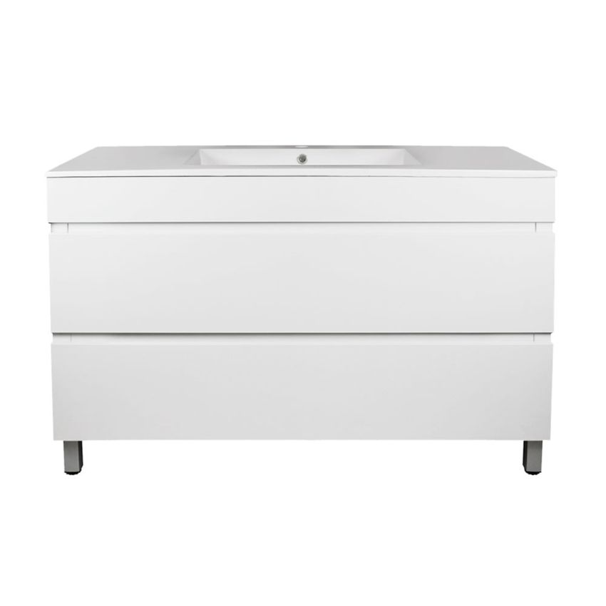 1200mm Freestanding With Legs Bathroom Vanity Matte White Finish High density Cabinet Only with 2 PAC finish