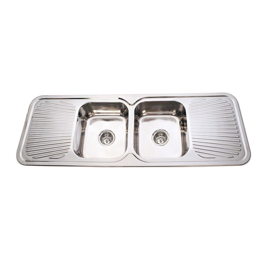 Cora Double Bowl & Double Drainer Kitchen Sink 1500 x 500mm
