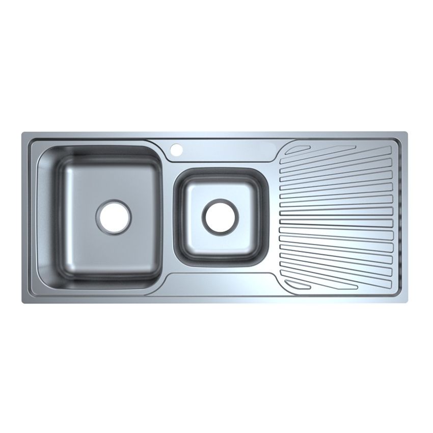 Otus 1 & 1/2 Bowl & Drainer Kitchen Sink 1080 x 480mm Left Hand Bowl