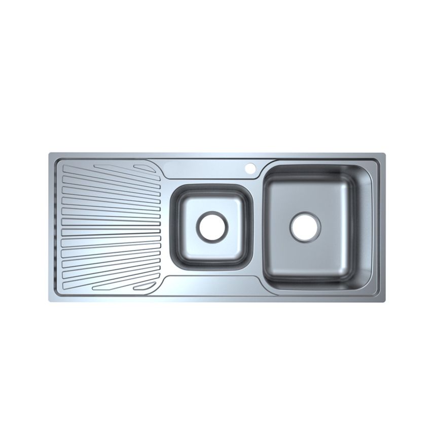 Otus 1 & 1/2 Bowl & Drainer Kitchen Sink 1080 x 480mm Right Hand Bowl