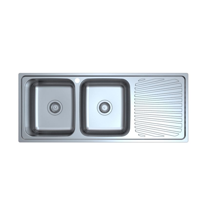 Otus Double Bowl & Drainer Kitchen Sink 1180 x 480mm Left Hand Bowl