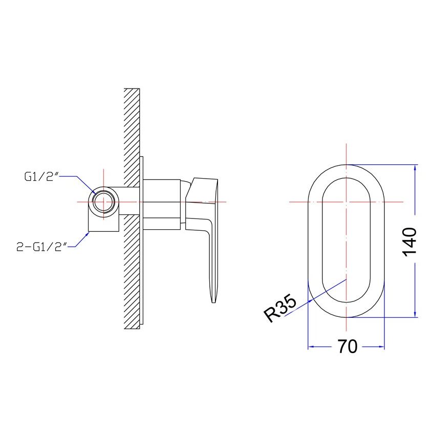 Cora Wall Mixer Matte Black
