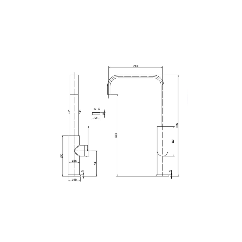 Ruki Sink Mixer Chrome