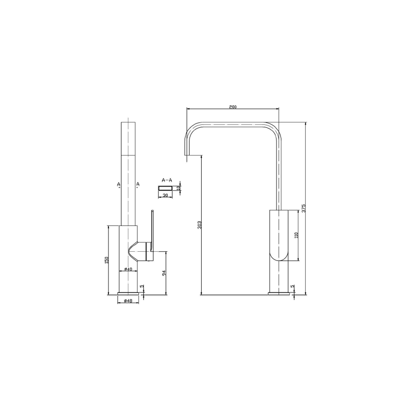 Ruki Sink Mixer Gun Metal