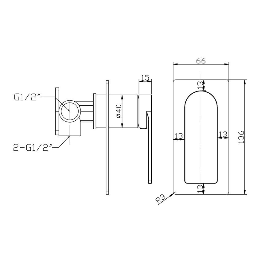 Ruki Wall Mixer Gun Metal