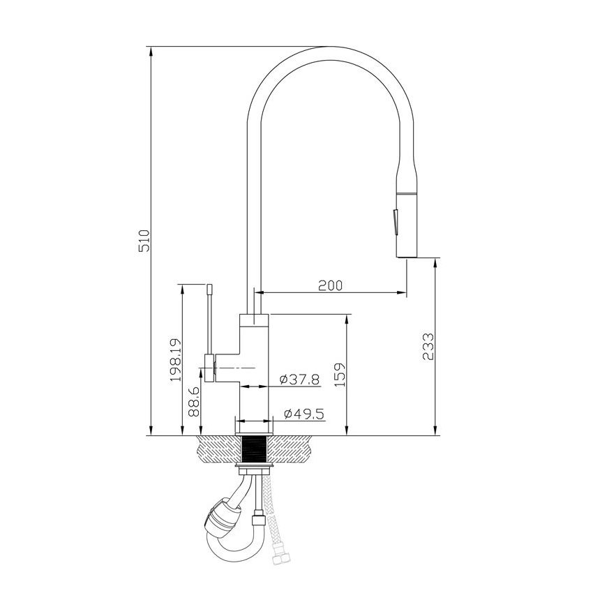 Aziz Pull Out Sink Mixer Matte Black