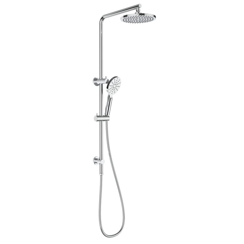 New Cora Round Multi-function Shower Set Chrome, 250mm Plastic Shower Head