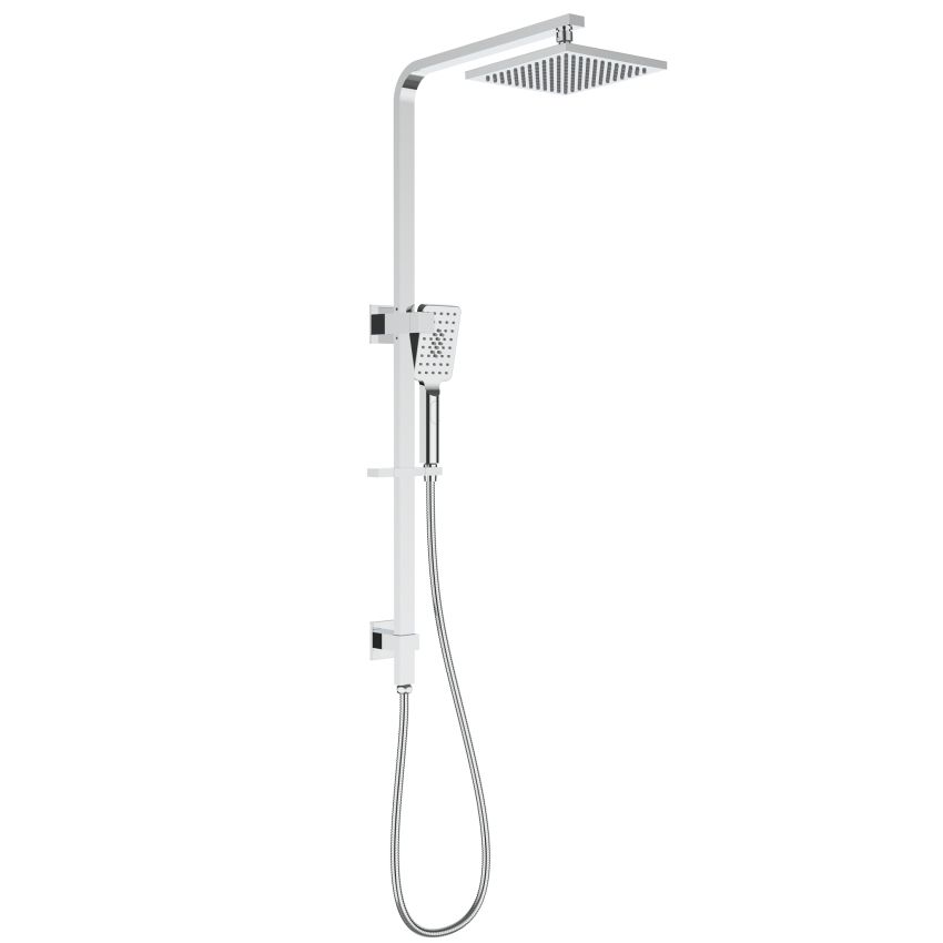 New Eden Square Multi-function Shower Set Chrome, 250mm Plastic Shower Head