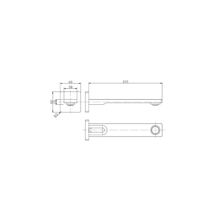 Ruki Bath Spout Brushed Gold