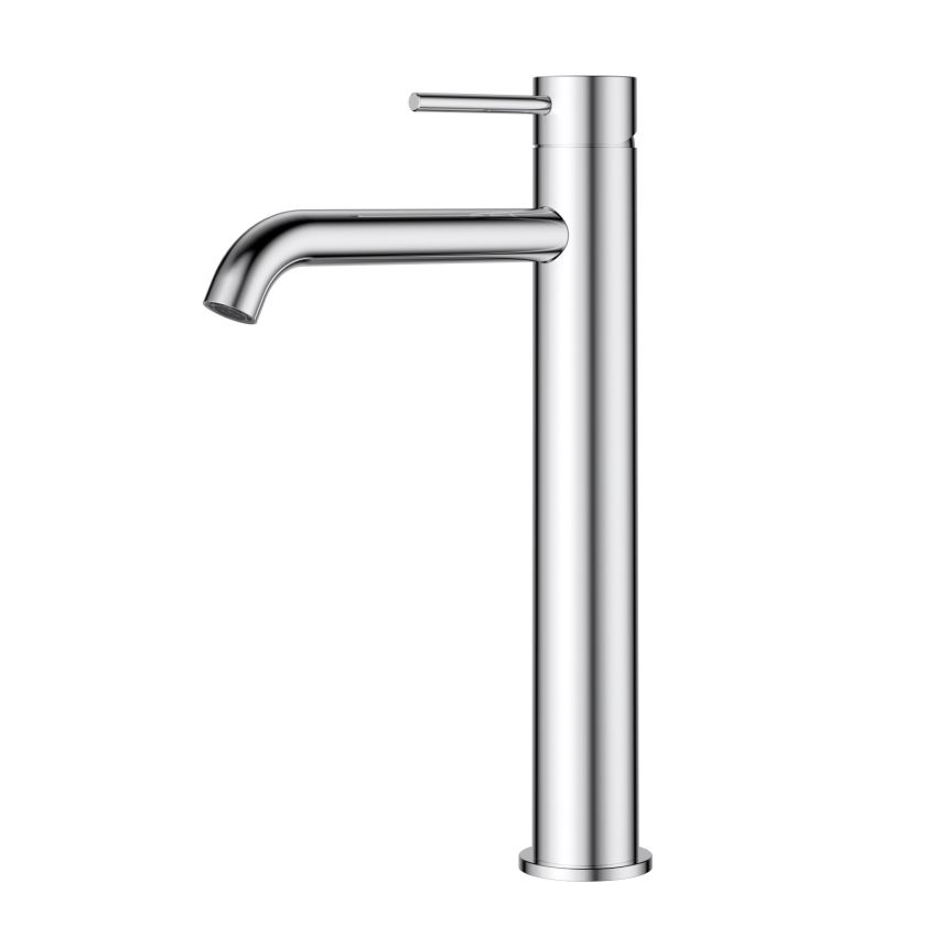 Otus Slimline SS Highrise Basin Mixer Curved Spout Chrome