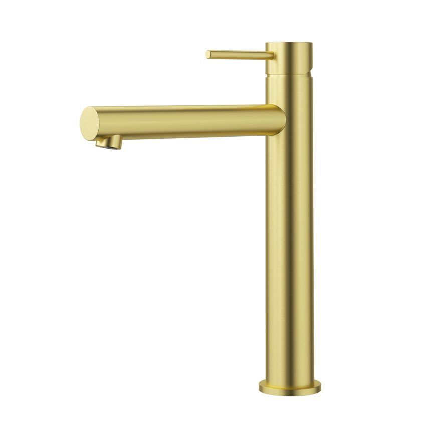 Otus Slimline SS Highrise Basin Mixer Brushed Gold