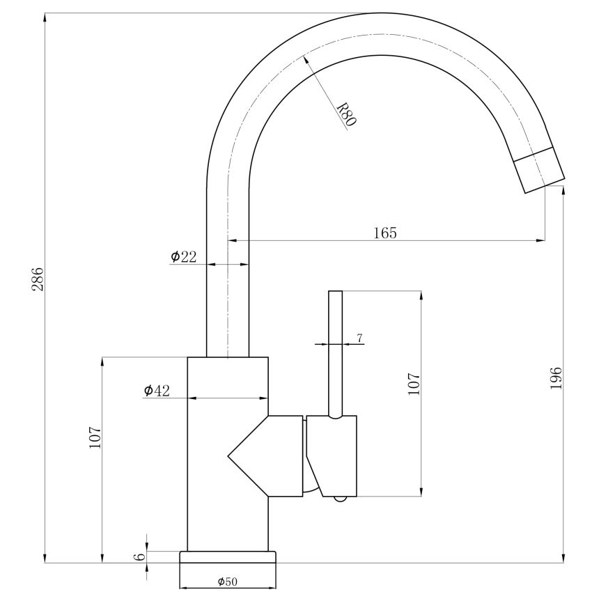 Otus Slimline SS Gooseneck Basin Mixer Brushed Gold