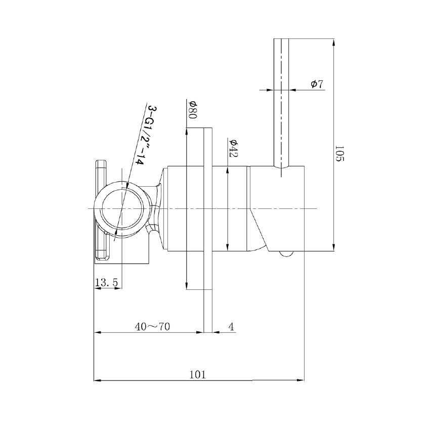 Otus Slimline SS Wall Mixer Rough-in Body