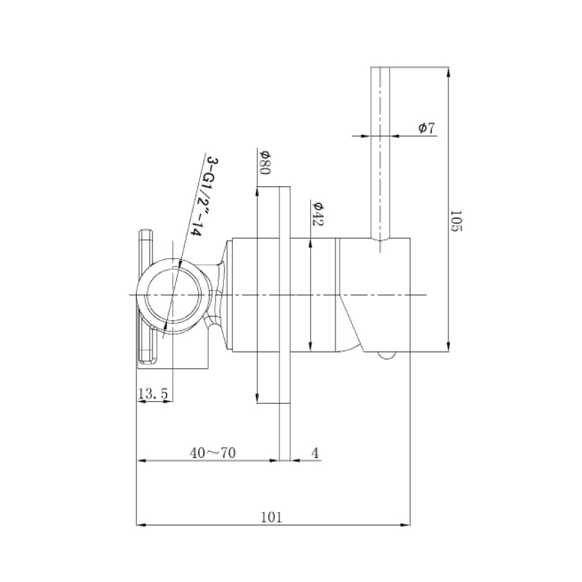 Otus Slimline SS Wall Mixer Trim Kits Stainless Steel
