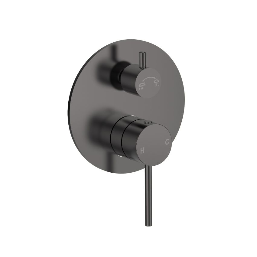 Otus Slimline SS Wall Diverter Mixer Trim Kits Gun Metal