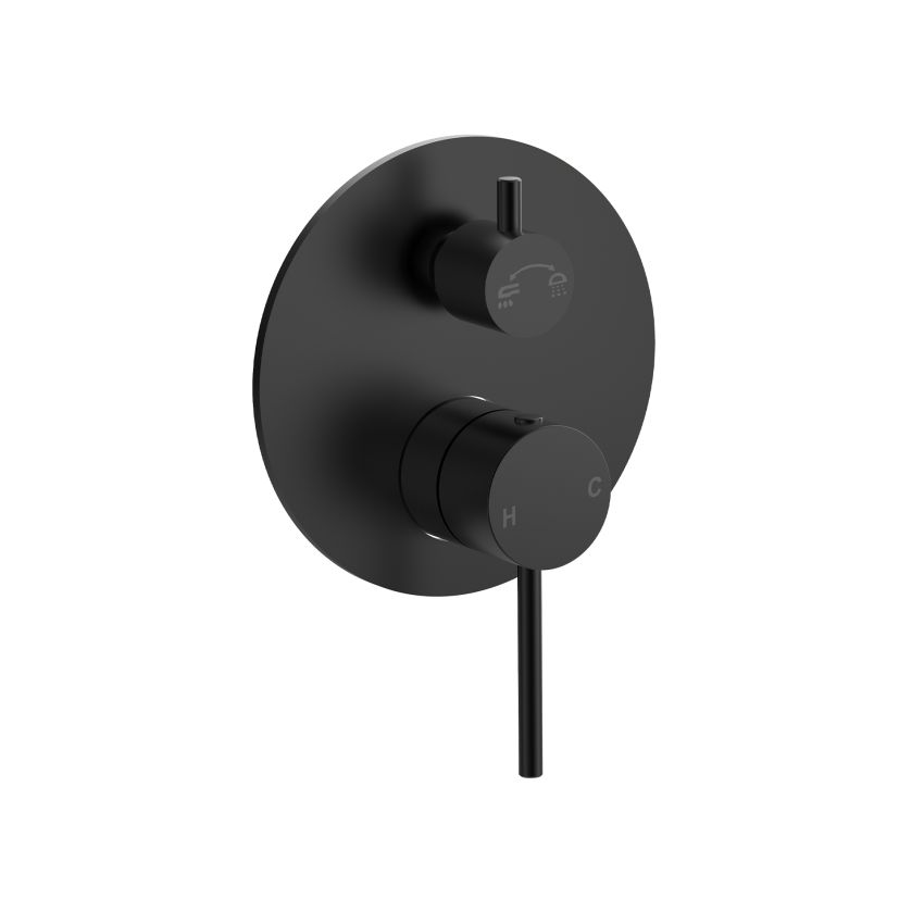 Otus Slimline SS Wall Diverter Mixer Trim Kits Matt Black