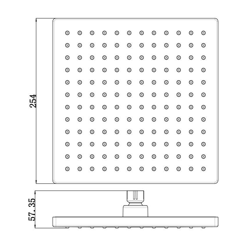 Rosa Square Overhead Shower 250mm Stainless Steel