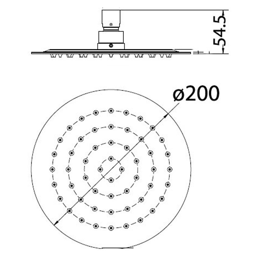 Dove Round Overhead Shower 200mm