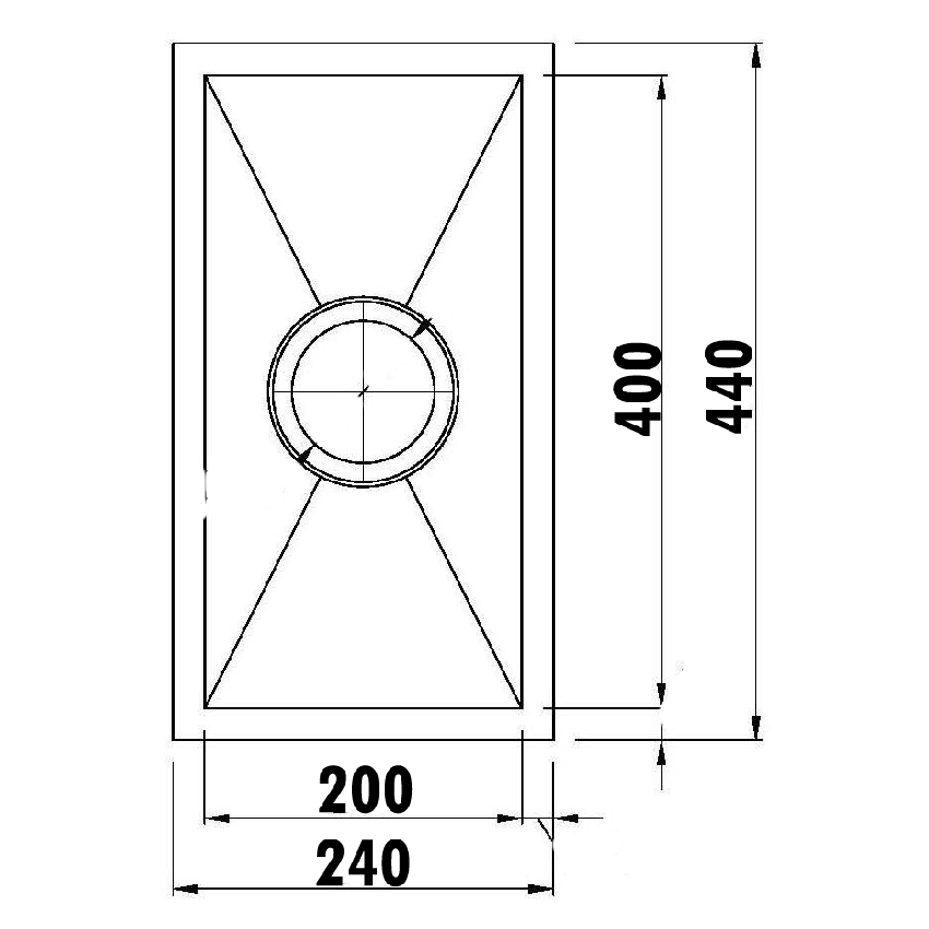 Rosa Single Bowl Above / Undermount Kitchen Sink 240 x 440mm