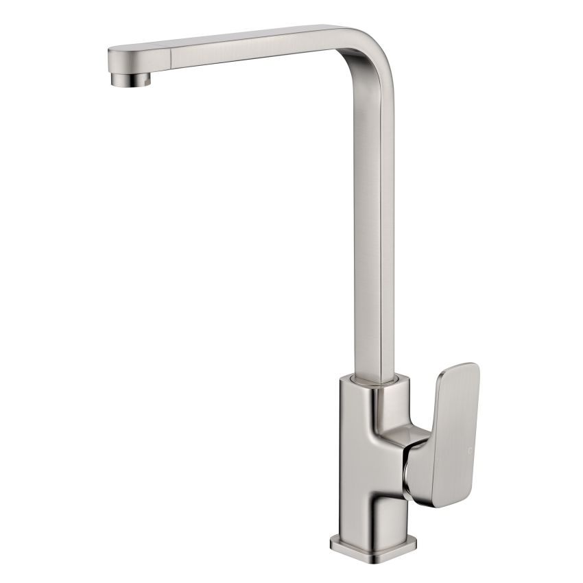Eden Round Cornered Rectangle Handle Sink Mixer Brushed Nickel