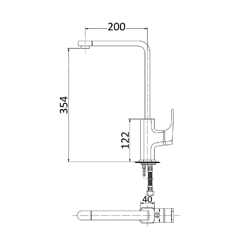 Eden Sink Mixer Matt Black