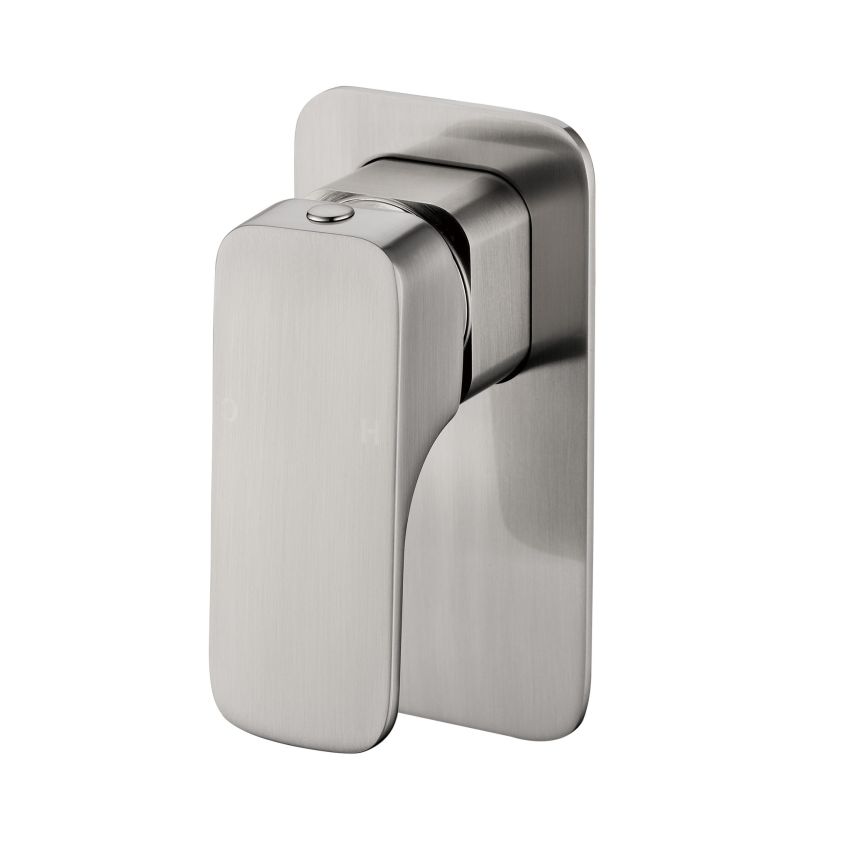 Eden Round Cornered Rectangle Handle Wall Mixer Brushed Nickel