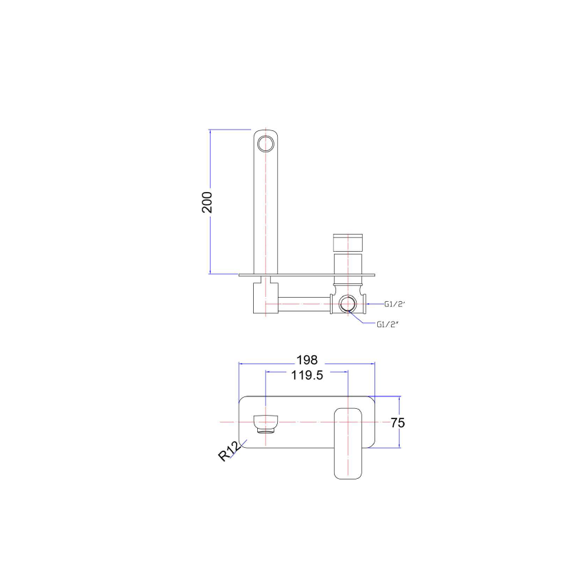 Eden Wall Basin Mixer Matt Black