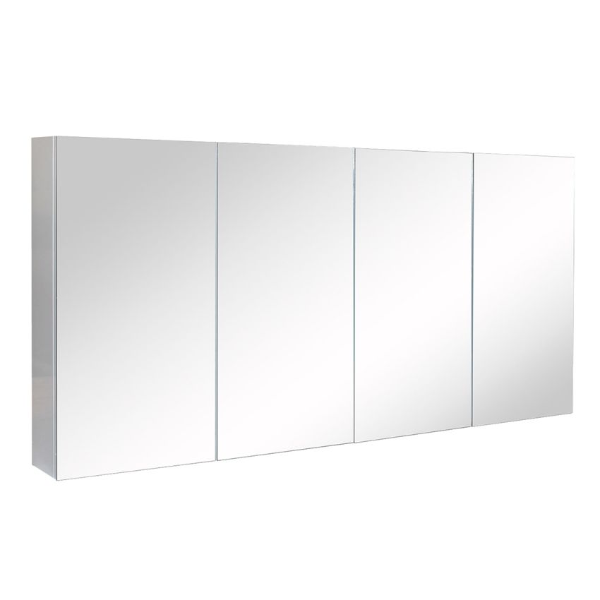 1500mm Bathroom Mirror Cabinet Wall Hung PVC Pencil Edge Gloss White Shaving Storage Cabinet