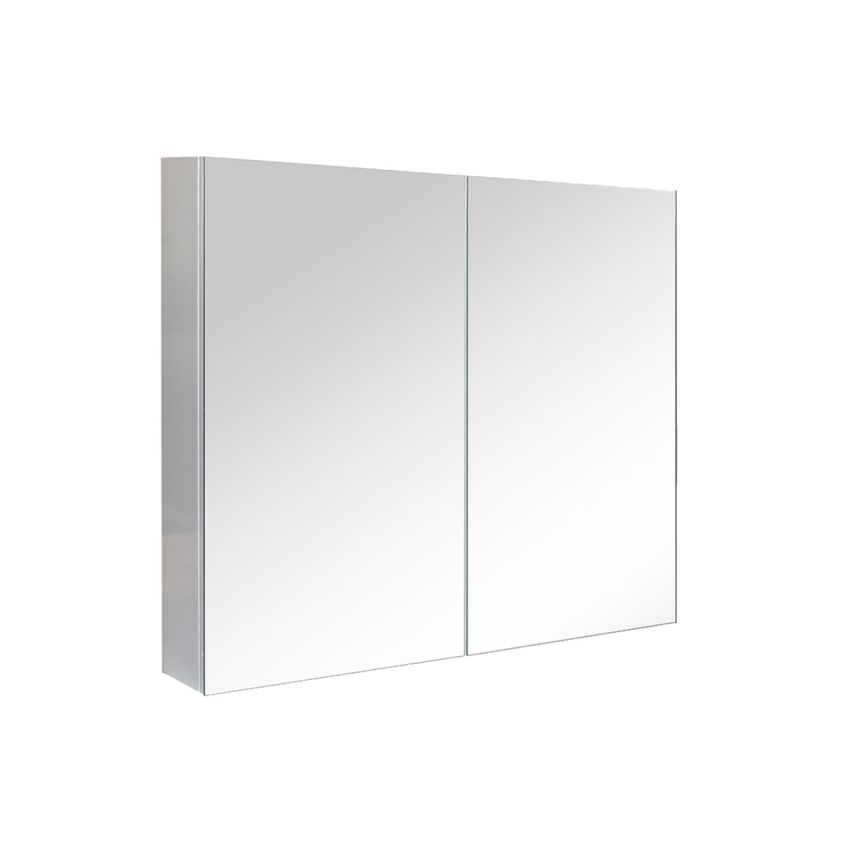 750mm Bathroom Mirror Cabinet Wall Hung PVC Pencil Edge Gloss White Shaving Storage Cabinet