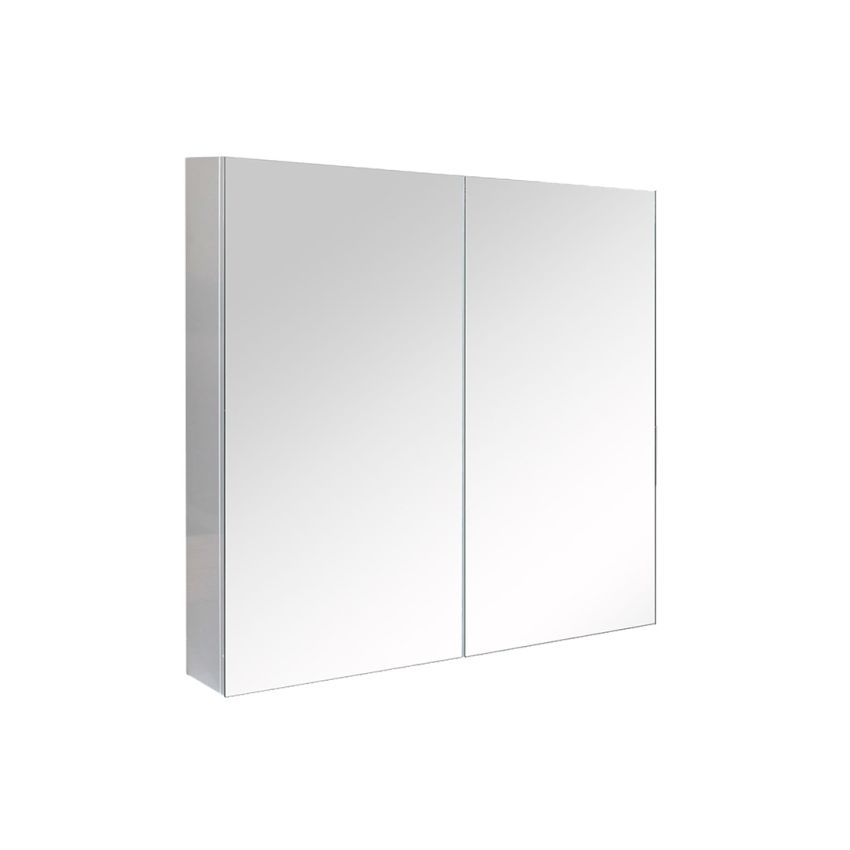 600mm Bathroom Mirror Cabinet Wall Hung PVC Pencil Edge Gloss White Shaving Storage Cabinet