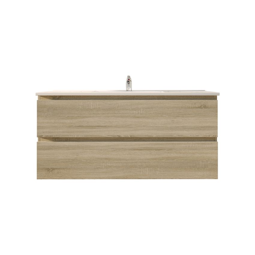 1200mm Wall Hung Bathroom Vanity White Oak Wood Grain 2 PAC Coating MDF Board
