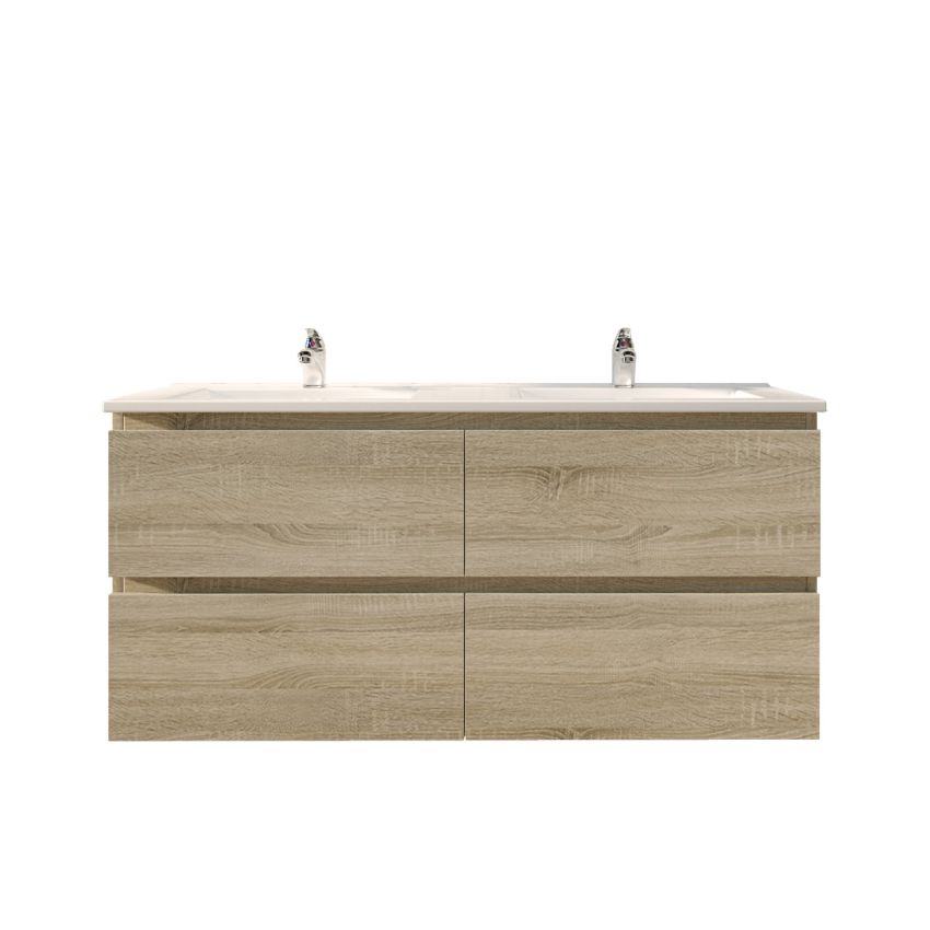 1200mm Wall Hung Bathroom Vanity White Oak Wood Grain High density MDF board with 2 PAC finish