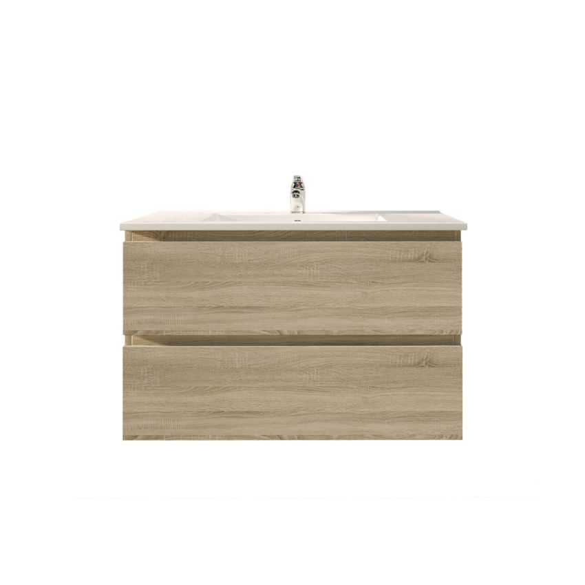 900mm Wall Hung Bathroom Vanity White Oak Wood Grain 2 PAC Coating MDF Board