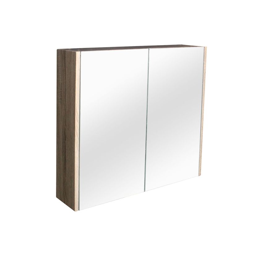 750mm Pencil Edge Shaving CabinetWhite Oak Wood Grain Texture 2 PAC Coating MDF Board