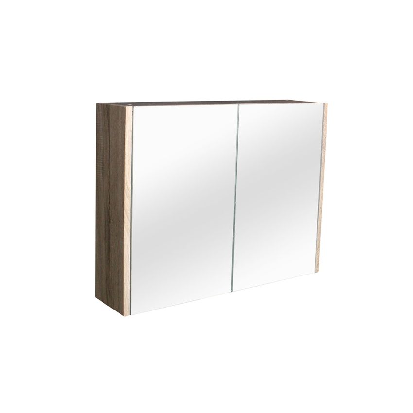 900mm Pencil Edge Shaving Cabinet White Oak Wood Grain 2 PAC Coating MDF Board