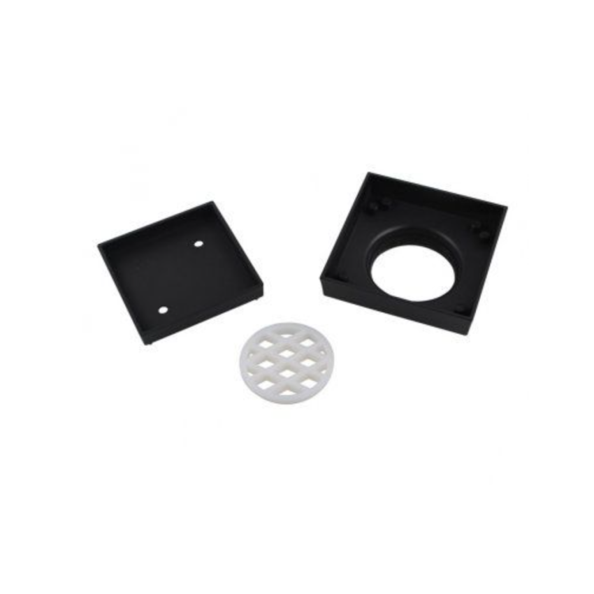 115mm Smart Tile Insert Floor Waste Drain Modern Seamless Square Design Matte Black