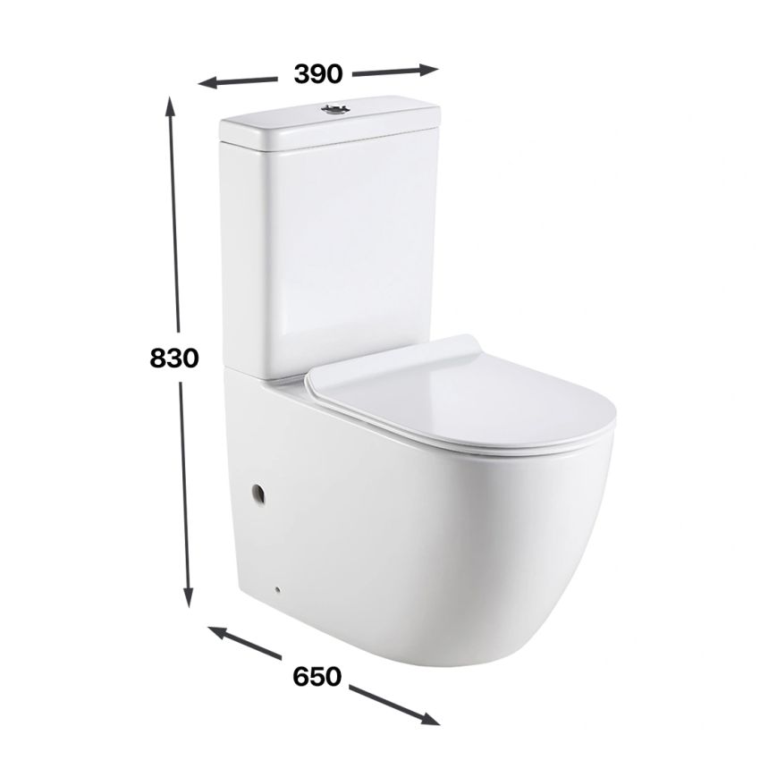 Bathroom Rimless Toilet Suites Tornado Flush Ceramic White