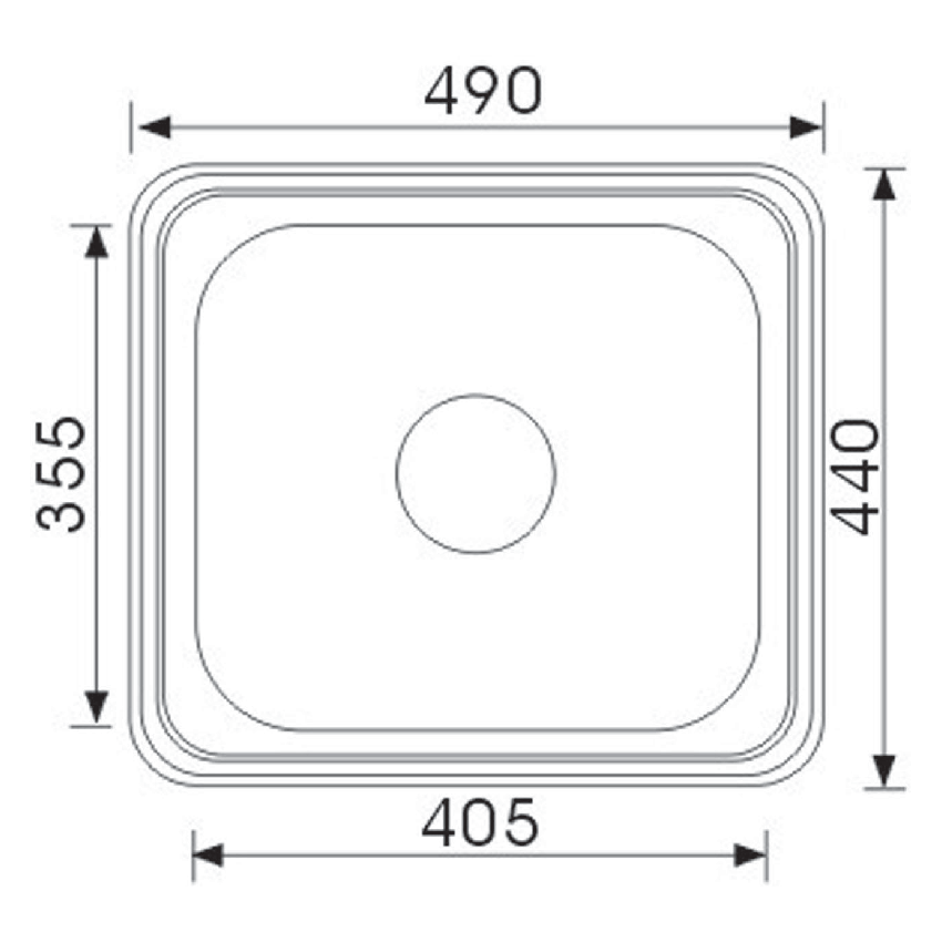 Eden Kitchen Sink Single Bowl Sink 490 x 440mm