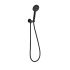 Cora Round Hand Shower On Wall Outlet Bracket Matt Black