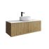 1200mm Prime Oak Wall Hung Bathroom Vanity Right Drawer Grooved MDF Cabinet Only