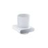 Cora Tumbler Holder Chrome & White