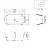 1500mm Freestanding Bathtub Oval Gloss White Acrylic No Overflow