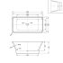 1500mm Freestanding Bathtub Rectangle Gloss White Acrylic No Overflow