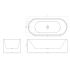 1700mm Freestanding Grooved Ripple Oval Gloss White Acrylic Bathtub