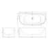1700mm Back To Wall Grooved Ripple Oval Gloss White Acrylic Bathtub