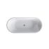 1500mm Freestanding Grooved Gloss White Acrylic Bathtub No Overflow